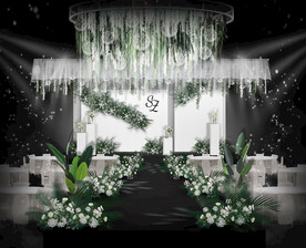 白绿色婚礼仪式区