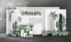 白色系婚礼迎宾区