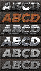 金属质感立体字样机ps字体样式