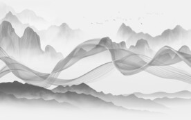 高雅山水灰色画 TIF分层