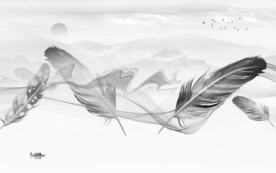 高档 灰山水画 tif文件分层