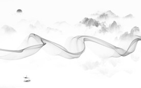 爆款 山水画灰色画 TIF分层