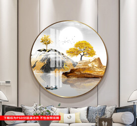 圆形山水晶瓷画