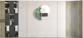 现代客厅背景墙家具场景直播空景