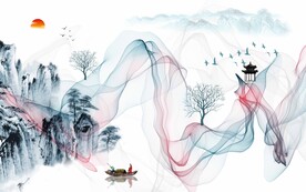 轻奢抽象写意山水