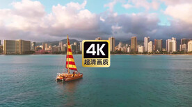 短视频素材海滨码头海上帆船