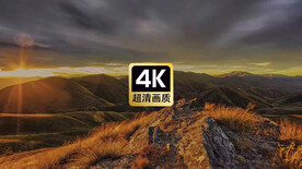 唯美素材山顶延时日出美景