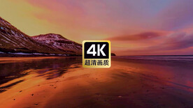 短视频素材唯美傍晚夕阳下海岸