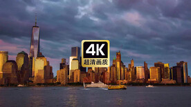 短视频素材昼夜交替海滨建筑群