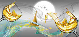 装饰画 晶瓷画 红酒杯 线条