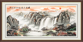 旭日东升 山水画