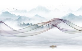 人气唯美客厅山水 TIF分层