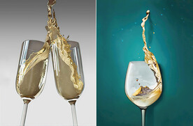 装饰画 晶瓷画 红酒杯