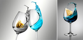 装饰画 晶瓷画 红酒杯