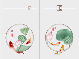 装饰画 晶瓷画 荷叶 鱼