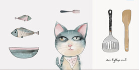 装饰画 晶瓷画 猫 鱼