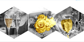 装饰画 晶瓷画 高足杯 香槟