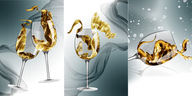 装饰画 晶瓷画 红酒杯