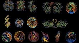 龙凤鹤彩色CAD图