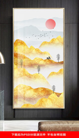 金色山水玄关晶瓷画