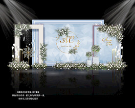 蓝色婚礼迎宾区