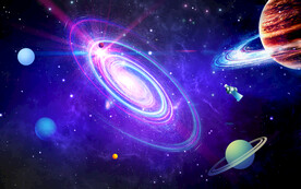 漩涡星系星空背景