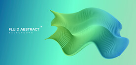 时尚波纹动感蓝绿流体渐变元素