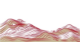 山矢量插画手绘线描图案设计创意