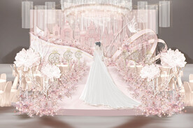  粉色主题婚礼效果图