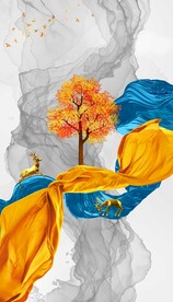 轻奢麋鹿装饰画