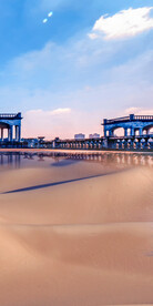 装饰画 新中式 池塘 蓝天白云