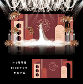 红色婚礼背景图片