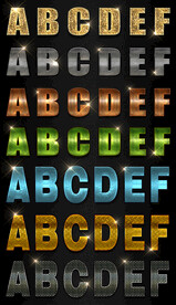 字体样式金属立体水晶字体psd