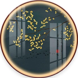 中式银杏叶装饰画图片