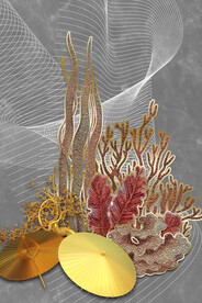 装饰画 伞 线条 抽象画 海藻