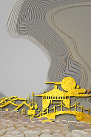 装饰画 新中式 线条 抽象画