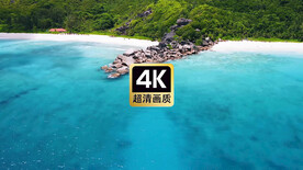 短视频素材航拍碧海浅滩海边礁石