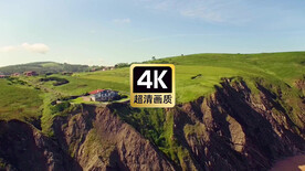 短视频素材热带沙滩悬崖上房屋