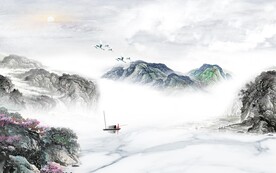 新款新中式无框画 文件分层 