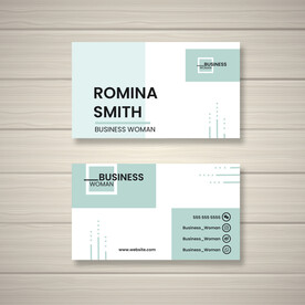 淡绿色清新优雅简约风格名片模板