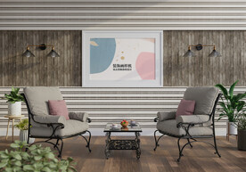 现代简约客厅横幅挂画装饰画样机