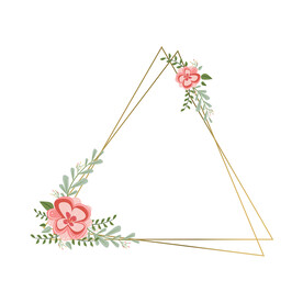 田园小清新简约花卉植物金色边框