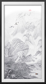竖幅山水画