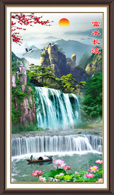 竖幅山水画