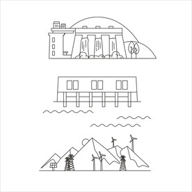 水利水电发电图标矢量图片