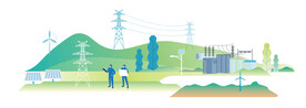 国家电网电力矢量插画