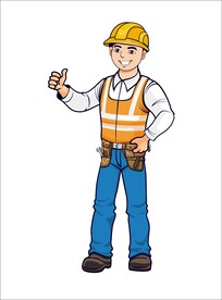 卡通建筑工人