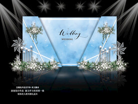 蓝色婚礼背景设计