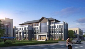 企业办公楼建筑外观设计效果图