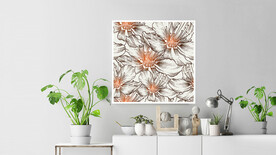 50X50厘米版画素材抽象花朵